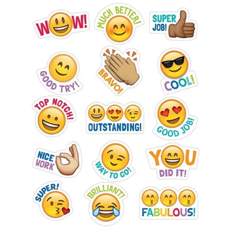 Creative Teaching Press  Emoji Rewards Stickers - Pack of 6