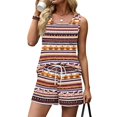 thumbnail image 5 of Halloween 2 Piece Set for Women Pumpkin Witch Hat Scoop Neck Spooky Tank Tops Matching Skull Skeleton High Waist Horror Shorts, XL, 5 of 6
