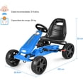 thumbnail image 3 of Costway Go Kart de Pedales Montable para Niños Conducción en Exterior con Asiento Regulable Embrague Freno de Mano Azul, 3 of 9