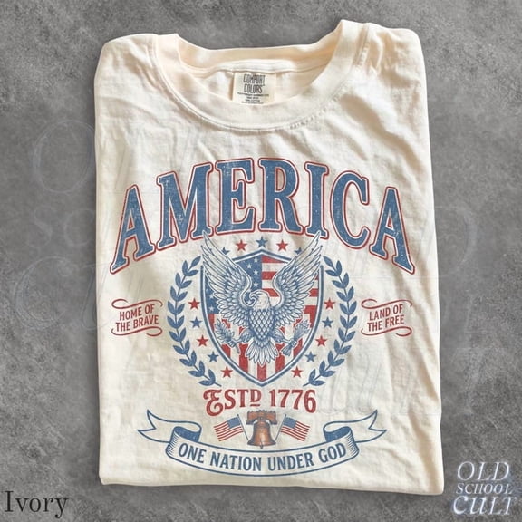 Vintage America Patriotic Eagle Shirt, USA Independence Day Tee, Fourth of July Graphic Tee, One Nation Under God Shirt Retro USA Gift