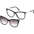 thumbnail image 5 of Tom Ford Women's Blue Block Eyeglass Frames w/ Clip-On Sun Lens - FT5824 56mm, 5 of 6
