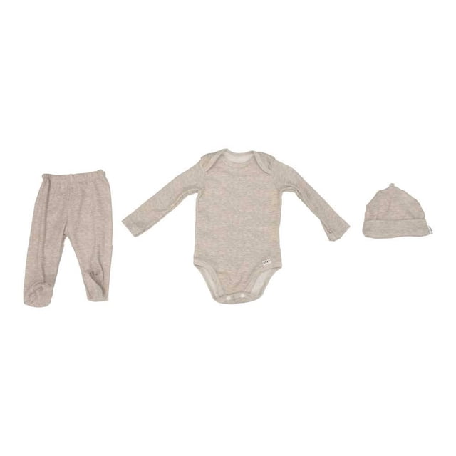Conjunto George para Unisex Diseño Liso Gris 3 Piezas Talla 3 M