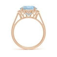 thumbnail image 2 of ANGARA Natural 3.2 ct Aquamarine Scalloped Halo Ring in 14K Rose Gold for Women (Size-10mm) | March Birthstone, Birthday, Anniversary, Jewelry Gift for Women | Natural Aquamarine Ring, 2 of 9