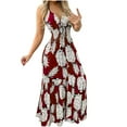thumbnail image 1 of Puntoco Vestidos Mujer Verano Sin Mangas Estampado De Piña Pajarita Correa V-Cuello Vestido Largo, 1 of 5
