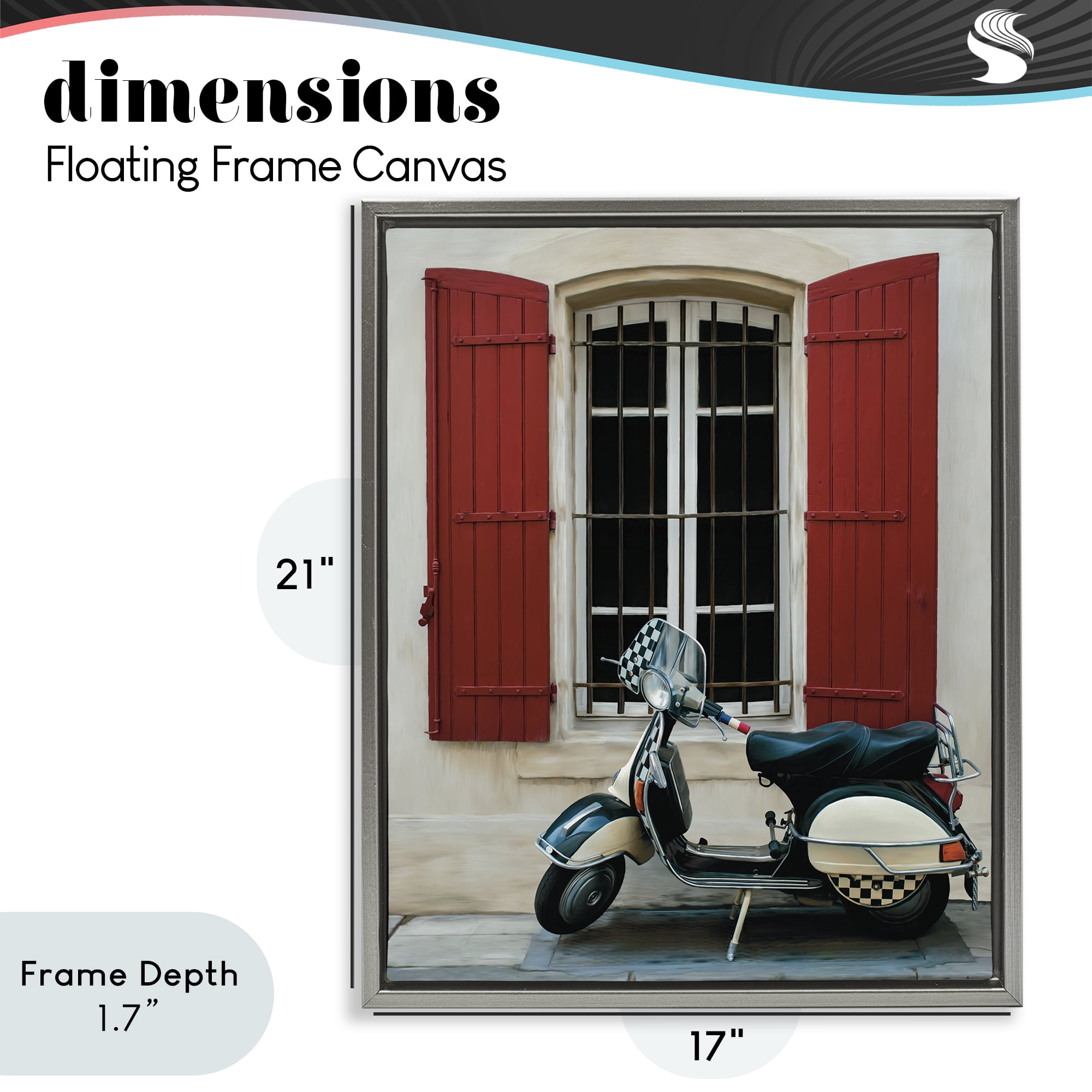 Stupell Industries Two Wheel Dream Gray Framed Floater Canvas Wall Art, design by Renel Peters
