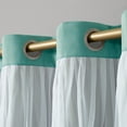 thumbnail image 5 of TOWN & COUNTRY LUXE Talia Double Layer Indoor Curtains, Sheer and Room Darkening Blackout, Grommet Top, Energy Efficient, 2-Pack Set, 52"x63", Turquoise, 5 of 11