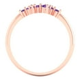thumbnail image 5 of 0.17 ctw Wedding Band for Women - 14K Rose Gold Natural Amethyst Stackable Eternity Ring, 5 of 6