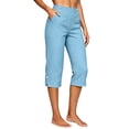 thumbnail image 3 of Maplenight Womens Golf Capri Pants High Waisted Stretch Lightweight Side Pockets Casual Sport Outdoor Cropped Pants, 3 of 7