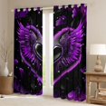 thumbnail image 2 of Feelyou Purple Love Heart Black Out Curtains, Angel Wings Curtains Pack of 2 (42x63 Each), 2 of 6