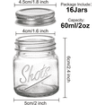thumbnail image 2 of Set of 16 Mini Mason Jars with Lids - 2 Oz Mason Jars Shot Glasses Mason Shooter, 2 of 12