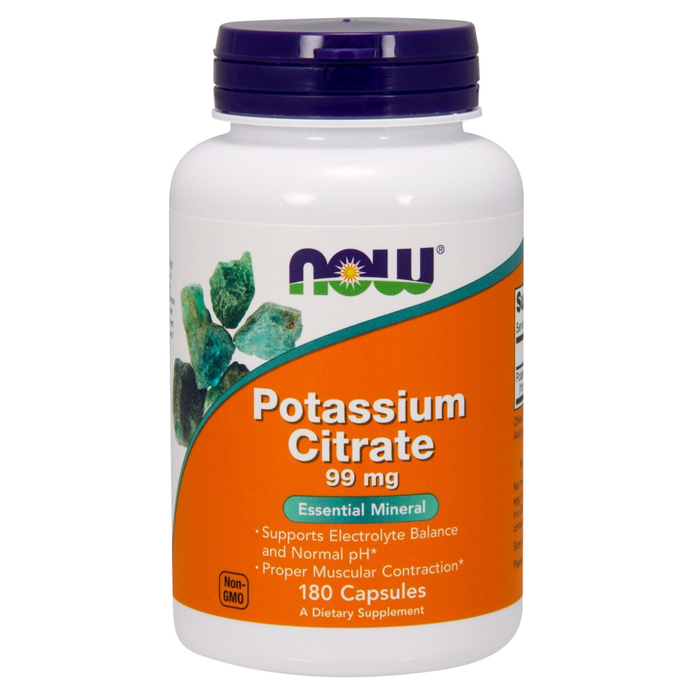 Now Potassium Citrate 99 Mg 180 Vegetable Capsules