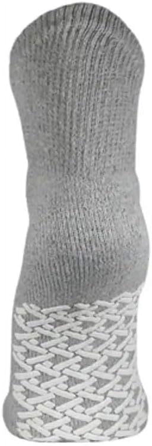 Comfort Axis 6 Pairs of Single Sided Non-Skid Travel Slipper Ankle Socks, Gray (XX-Large)