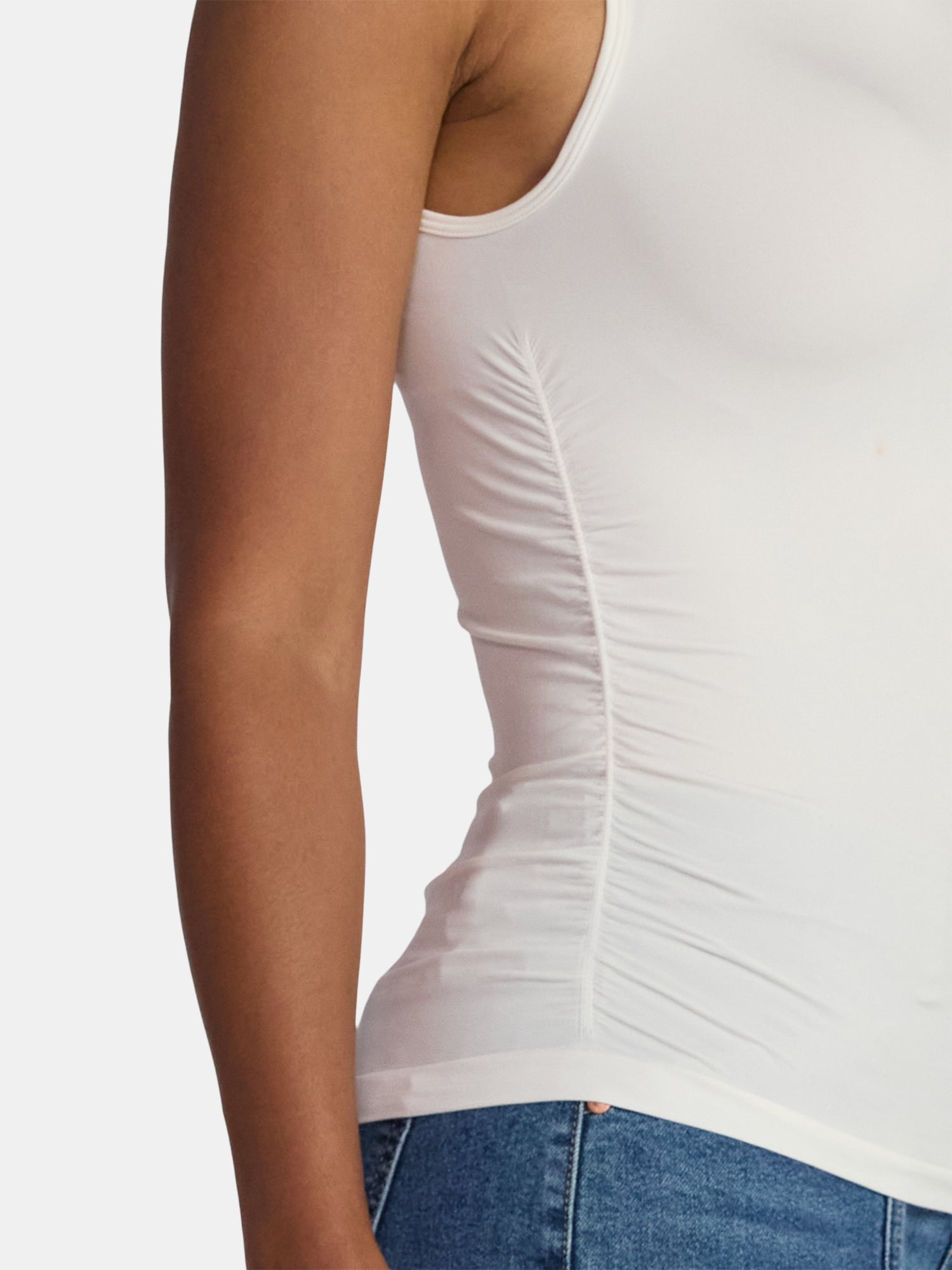MNYC Seamless Ruched Boat Neck Tank, Women's
