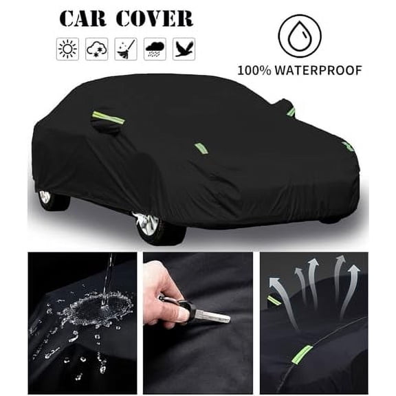 Custom-Fit for Acura Car Cover, 7 Layers Car Cover Waterproof All Weather for Automobiles, Outdoor Full Cover Rain Sun UV Protection with Zipper (Black,for Acura MDX)