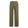 thumbnail image 4 of Ashirexll Wide Leg Pants for Women, Winter Women Pants, Solid Color Linen Loose Casual Wide Leg Long Pants with Comfortable Elastic Waist, 4 of 5