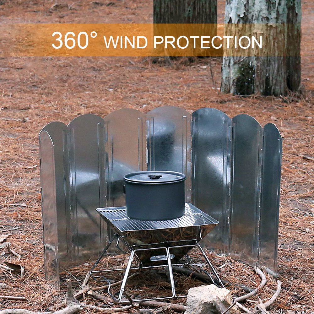Outdoor Camping Stove Windshield Folding Camping Wind Screen Ultralight Windproof Camping Cooker Windshield with a Storage Bag for Outdoor Camp Gas Stove Walmart