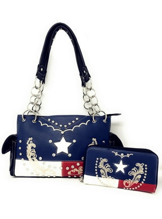 Montana West Patriotic Red White & Blue Stars Leather Purse Handbag USA  July 4th