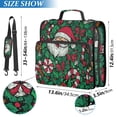 thumbnail image 3 of Haosy 3 Ring Zipper Binder with Shoulder Strap Waterproof Trapper Keeper 2 Inch D-Ring 500 Sheets Capacity, Santa Claus Candy Canes Holly Leaves, 3 of 8