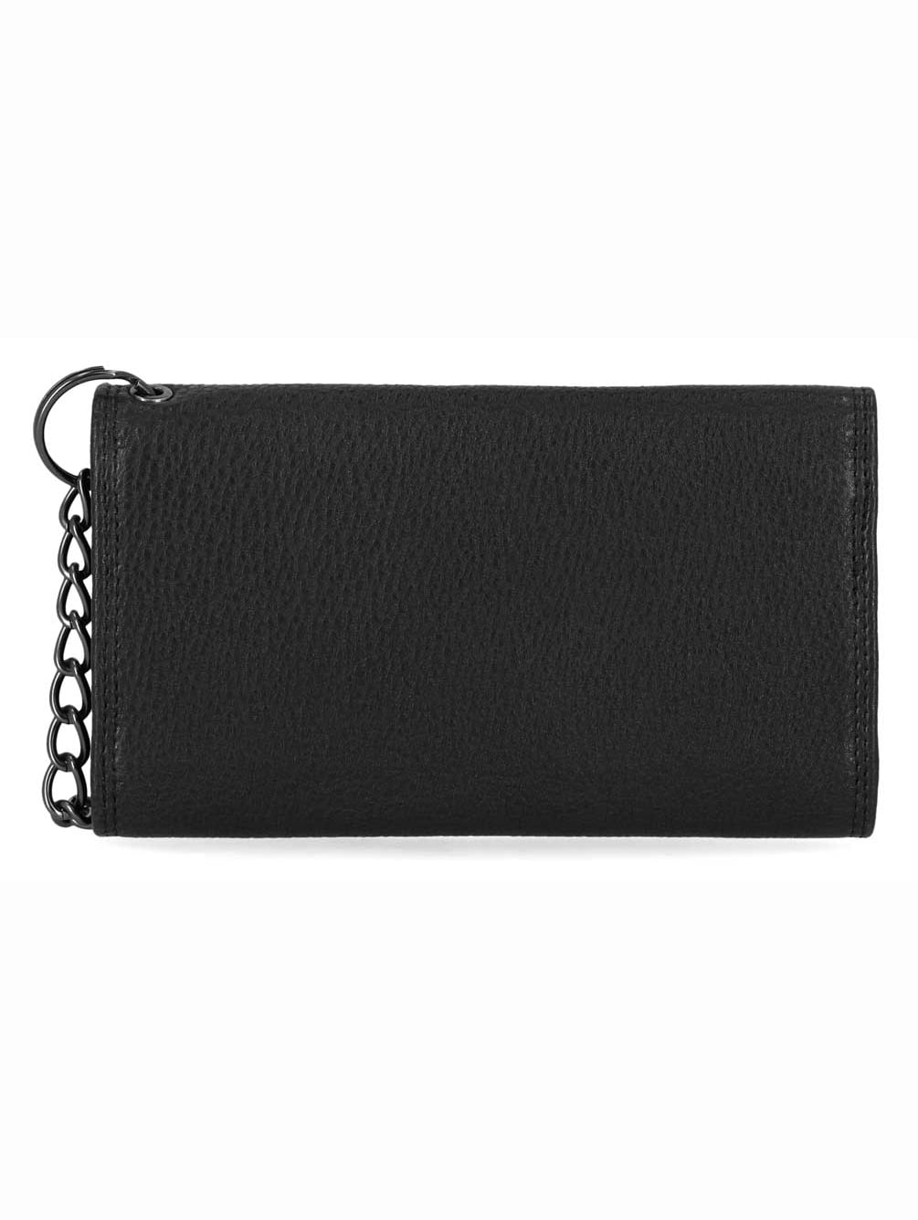 Harley-Davidson Men's Embossed Eagle Tri-Fold Trucker Chain RFID Wallet, Black, Harley Davidson