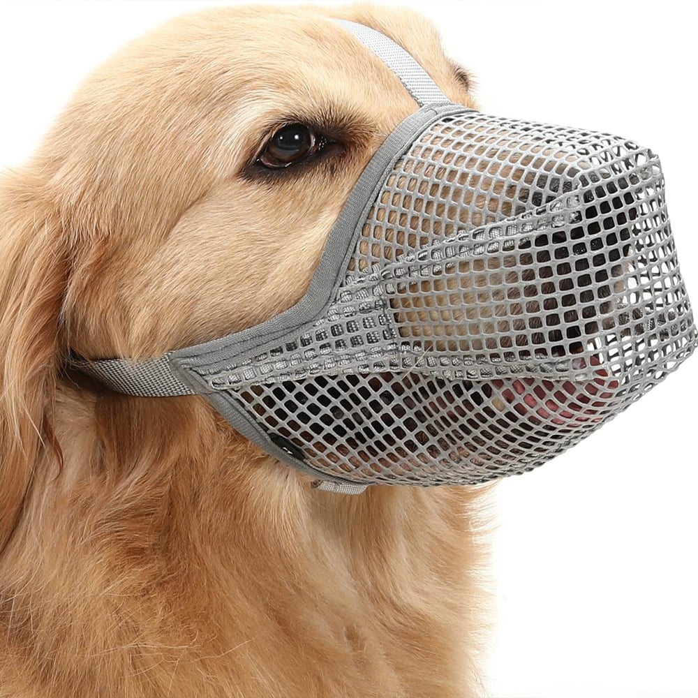 Dog Muzzle, Soft Mesh Muzzle for Small Medium Large Dogs , Breathable Adjustable Muzzles for