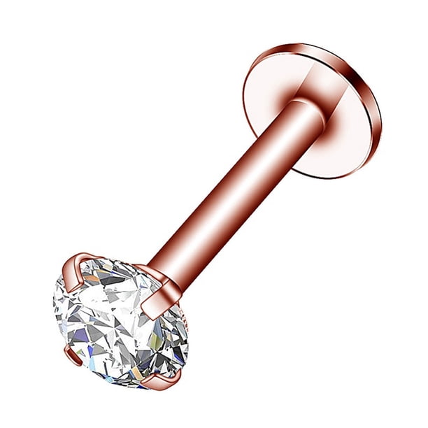 1PCS Cristal Piercing Anillo Labio 16G Acero Quirúrgico Circonita Cartílago Tragus Pendientes Stud Pircing Body Jewelry Gao Jiahui unisex