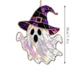 thumbnail image 3 of STIJGGN Halloween Ghost Witch Hat Stained Acrylic Suncatcher, Purple Mosaic Prism Window Hanging Ornament, Spooky Halloween Light Catcher, Fall Home Wall Decor Gift, 3 of 6