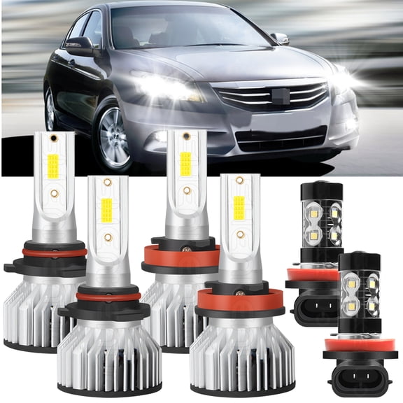 For Honda Accord 2013 2014 2015 LED Headlight High-Low   Fog Light Bulbs 6000K