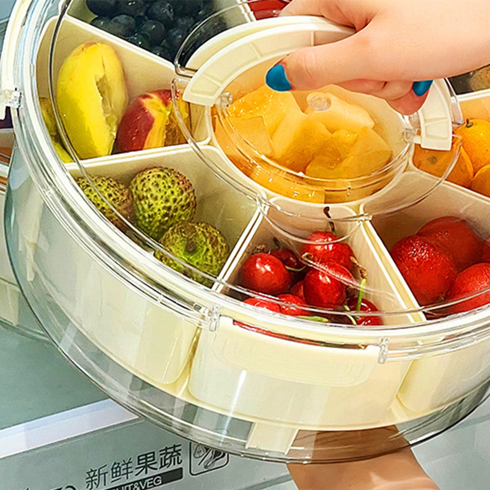 Stackable Multi-Compartment Cooler Box with Ice Retention Layer for Hiking, Travel Snacks, Camping Essentials