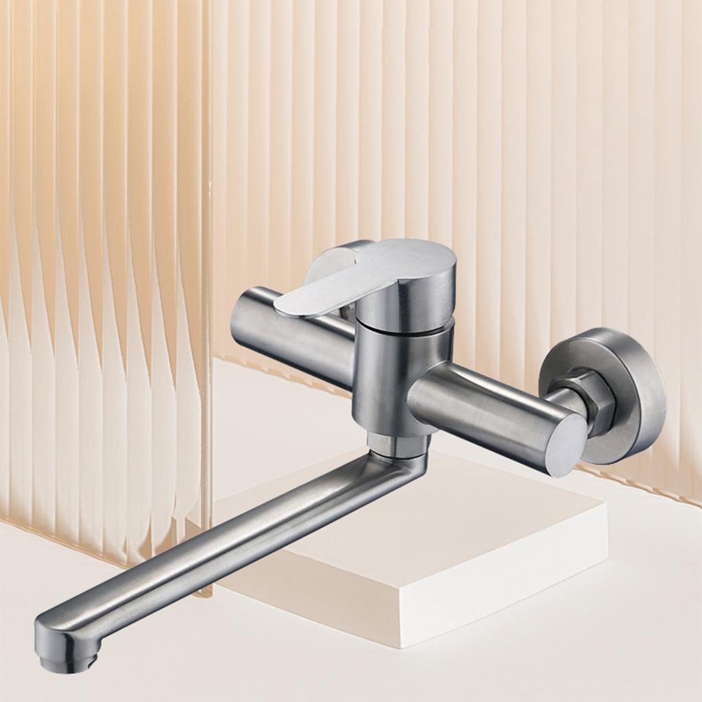 Wall Mounted Kitchen Faucet Long Spouts Mixers Tap Rotatable Basins Sink Water Faucet Single Handle Water Tap