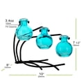 thumbnail image 4 of Casablanca Three Recycled Glass Vases  Metal Stand, 7 1/2", Aqua, 1 Piece, 4 of 6