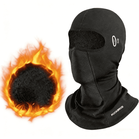 Rockbros Winter Balaclava Outdoor Unisex Windproof Thermal Face Mask with Temple Hole for Sunglasses Wearing