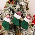thumbnail image 6 of Christmas Mini Stockings 4.3 X 3.9 Inches Small Xmas Christmas Hanging Stocking Knitted Rustic Christmas Tree Ornaments for Home Party Holiday Decor, 6 of 6