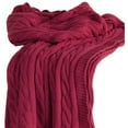 thumbnail image 4 of HomeRoots 518766 Red Knitted 100 Percent Cotton Throw Blanket, 4 of 6