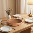 thumbnail image 4 of Woven Rattan Fruit Basket, Round Serving Tray for Dinner Parties, Coffee Table Decor, and Home Storage Dining Table Storage, Coffee Table Decor, Multicolor_#1709, 4 of 4