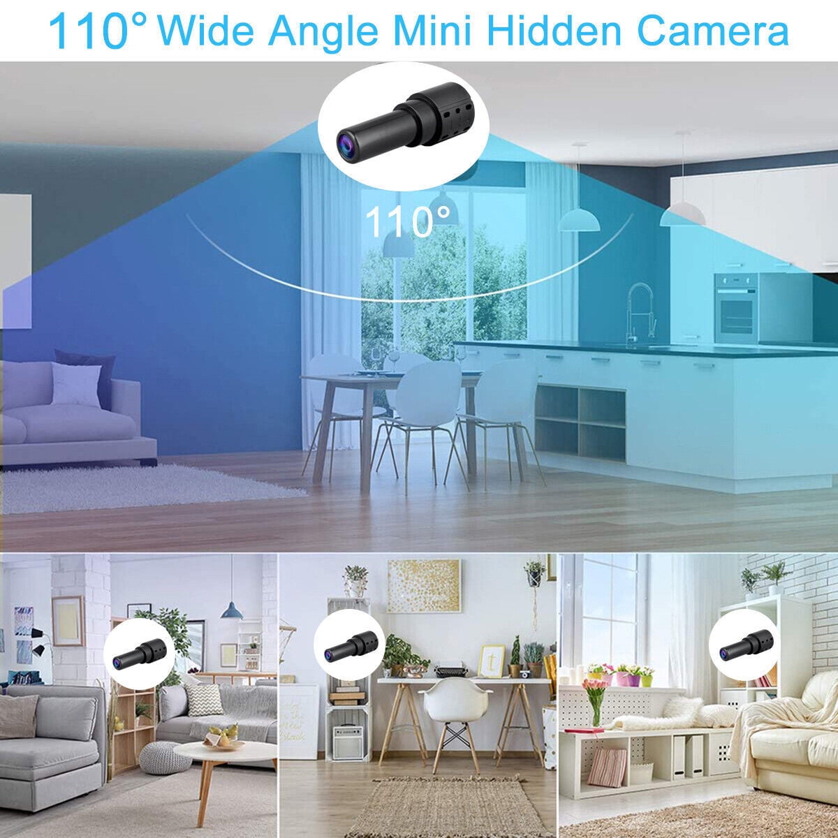 Wireless Nanny Cam, 1080P HD Home Security Camera, Indoor/Outdoor Small Camera with Night Vision