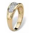 thumbnail image 2 of PalmBeach Jewelry Modern Pave Diamond Wedding Band, 1/8 ct. t.w. in 18k Gold-Plated Sterling Silver, 2 of 7
