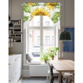 thumbnail image 4 of Summer Sunflowers Swag Valances for Windows, Small Curtains Drapes, Spring Botanical Yellow Flowers Kitchen Window Curtains Over Sink Rod Pocket Window Treatment Valance for Bedroom/Bathroom 56"x36", 4 of 5