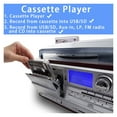 thumbnail image 3 of Tourne-Disque Vinyle LP à 3 Vitesses Compatible Bluetooth, Gramophone Vintage, Phono, CD et Cassette, Radio FM/AM, Installation Simple, 3 of 7
