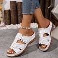 thumbnail image 3 of Gladiator Sandals for Women Summer Beach Vacation Walking Fisherman Slides Boho Hollow out Slip on Orthopedic Shoes White Size 7.5, 3 of 7