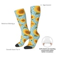 thumbnail image 3 of Daiia Sports Socks White Polka Dot Sunflower Printed Novelty Crew Socks for Men Women Knee High Socks Cotton Socks Soft & Breathable Support Unisex Socks, 3 of 9