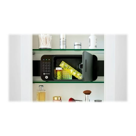 Motorola - Safe for Medications and Everyday Items with Electronic Keypad Lock - Black