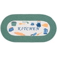 thumbnail image 2 of Safavieh Braided Posters Contemporary Kitchen Runner Rug, Ivory/Green, 1'8" x 4' Oval, 2 of 6