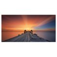 thumbnail image 2 of Pont en Bois sous Ciel Illuminé - Impression sur Toile Paysage Marin, 2 of 3
