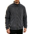 thumbnail image 3 of LEKWK Fleece Jacket for Men Full Zip Stand Collar Warm Winter Outerwear Cozy Thermal Coat with Side Pockets Casual Lightweight Soft Pullover for Outdoor Gray M, 3 of 5