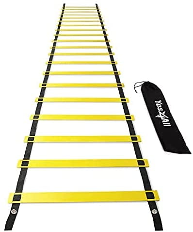 Yes4All Agility Ladder With Carry Bag, 20 Rungs, Yellow