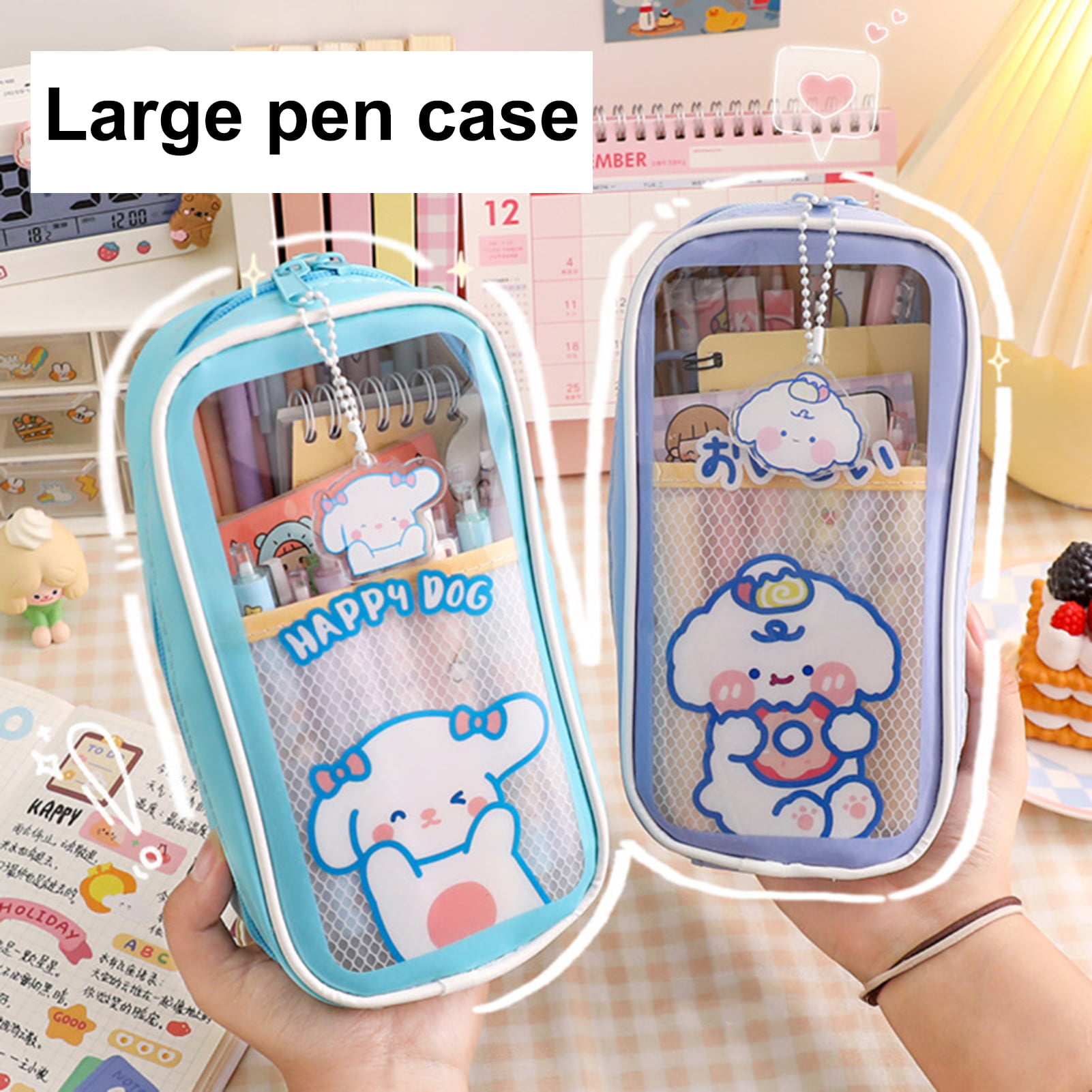 Wholesale Cute Bear Cute Pink Pencil Case Large Capacity Clear Pen Storage  For School Stationery Gift Kawaii Style HKD230831 From Flying_king18, $7.62
