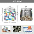 thumbnail image 2 of Yayeee Ashtray with Lid for Cigarette Smokeless Stainless Steel Home Ash Holder, Yellow Hand Drawn Sailboats, 2 of 7