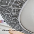 thumbnail image 4 of GFDYREE Oval Tablecloth Vinyl Fitted Elastic Edge with Flannel Backing - Gray Geometric Pattern - Waterproof Wipeable Table Cover -Fits Tables up to 48" W x 68" L, 4 of 7