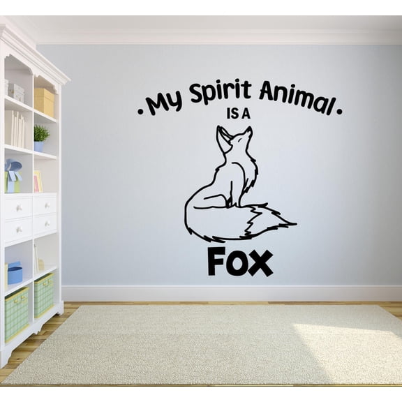 Fox Spirit Animal Foxes Animals Jungle Zoo Wildlife Wall Sticker Art Decal for Girls Boys Room Bedroom Nursery Kindergarten House Fun Home Decor Stickers Wall Art Vinyl Decoration Size (20x20 inch)