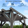 thumbnail image 2 of EastVita 10x12 Ft Outdoor Spruce Wood Wooden Gazebo Pergola with Canopy Installation Kit Quality Support Structure Wind Snow Resistant Modern Outdoor Extendable Pavilion for Decks Porches Vines, 2 of 7